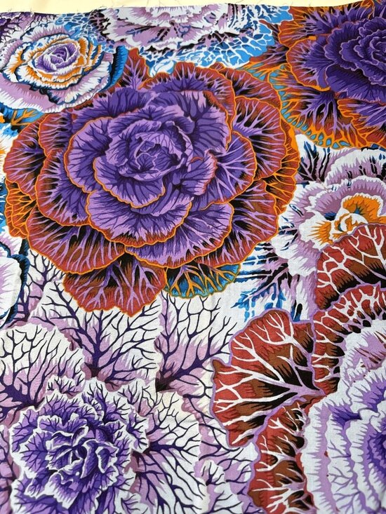Rowan Other - Kaffe Fassett Brassica Rowan Quilting Cotton Fabric 18x42" Purple Orange Floral